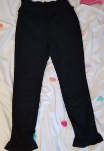 Super high waisted ruffle trim trousers